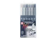 Koi Brush Pen set 6 sivi