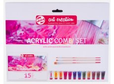 Talens Art Creation Combi set akrilne boje, blok i kistovi